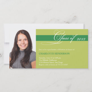 Green script class of graduation announcement