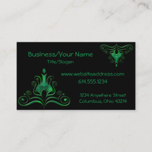 Green Scrolled Dark/Fantasy :: Business Card