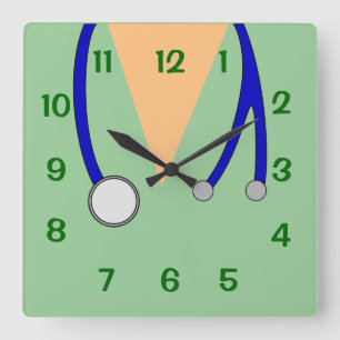Green Scrubs and Stethoscope Clock 4 Veterinarians
