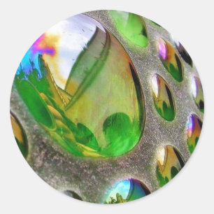 Green Scupture Mirrors Glass Classic Round Sticker
