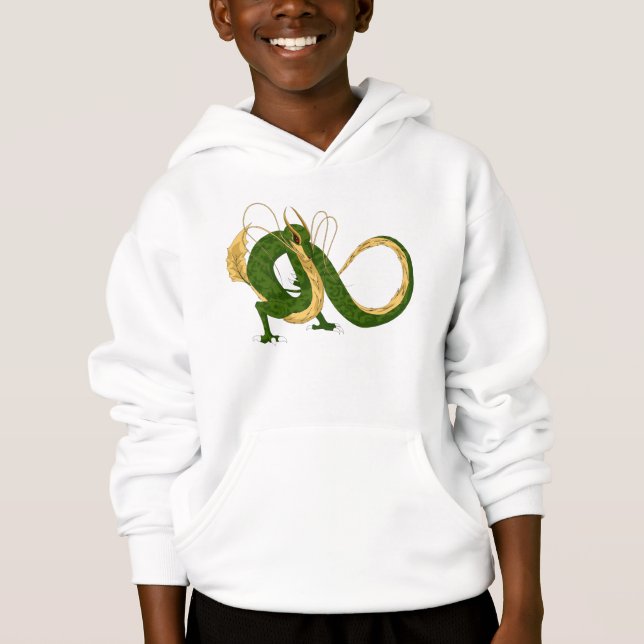 Green Sea Dragon Kid Hoodie (Front)