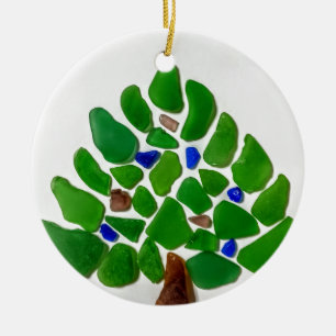 Green Sea Glass Christmas Tree Ceramic Tree Decoration