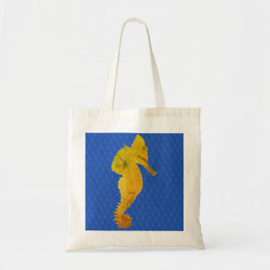 Green Sea Horse Blue Tote Bag
