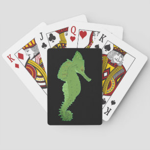 Green Sea horse Playing Cards
