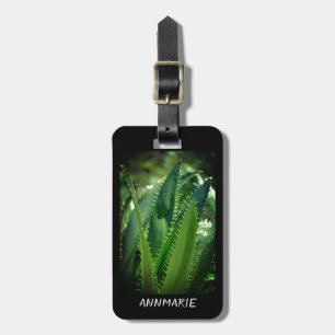 Green Sea Leaf Garden Plant Personalised Luggage Tag