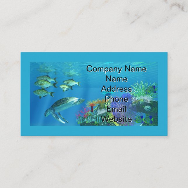 Green Sea Turtle Business Card (Front)