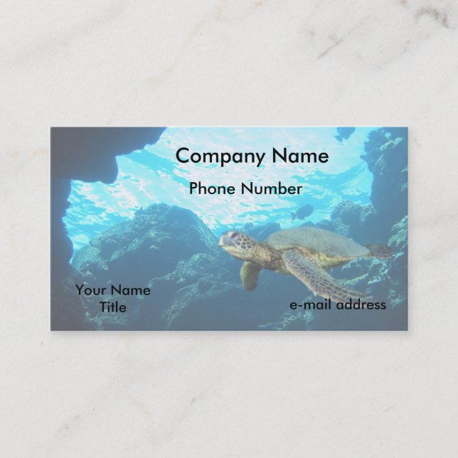 Green Sea Turtle Business Card (Front)