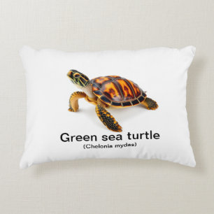 Green sea turtle decorative cushion