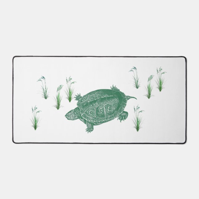 Green Sea Turtle Desk Mat (Front)