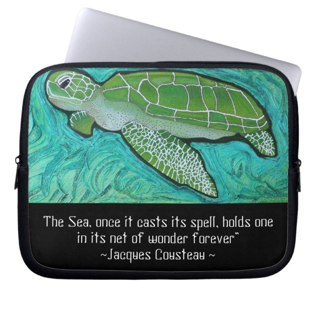 Green Sea Turtle Electronics Sleeve (Front)