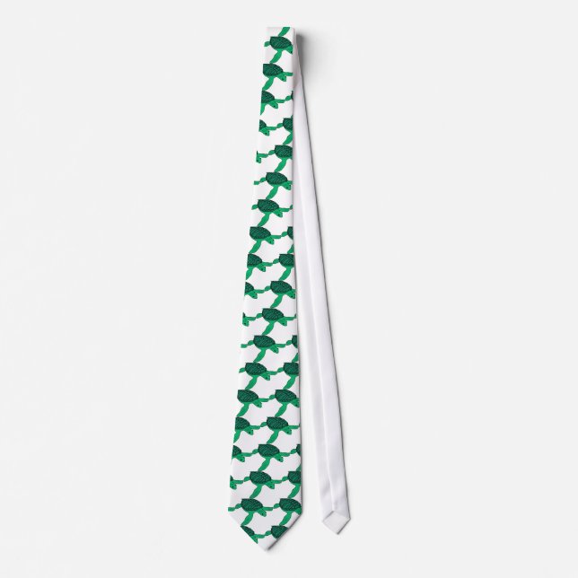 Green sea turtle fancy shell tie (Front)