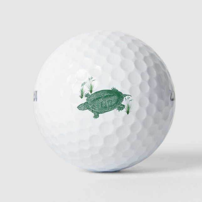 Green Sea Turtle Golf Balls (Front)