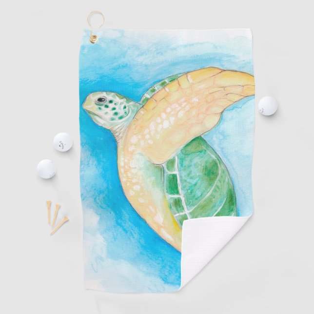 Green Sea Turtle Golf Towel (InSitu)
