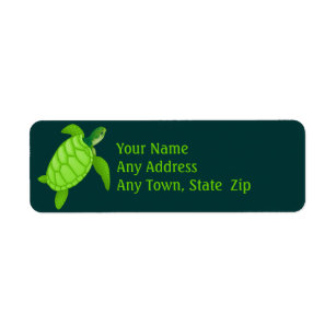 Green Sea Turtle Label