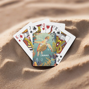 Green Sea Turtle Match Game Playing Cards