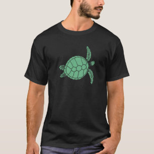 Green Sea Turtle Minimalist Ocean Mens Womens T-Shirt