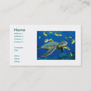 Green Sea Turtle, Name, Address 1, Address 2, C... Business Card