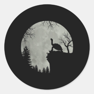 Green Sea Turtle Ocean Turtle Howling Est Moon Classic Round Sticker