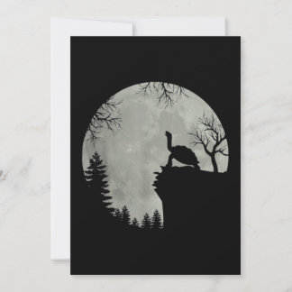 Green Sea Turtle Ocean Turtle Howling Est Moon Holiday Card