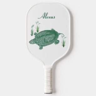 Green Sea Turtle Personal Name Pickleball Paddle