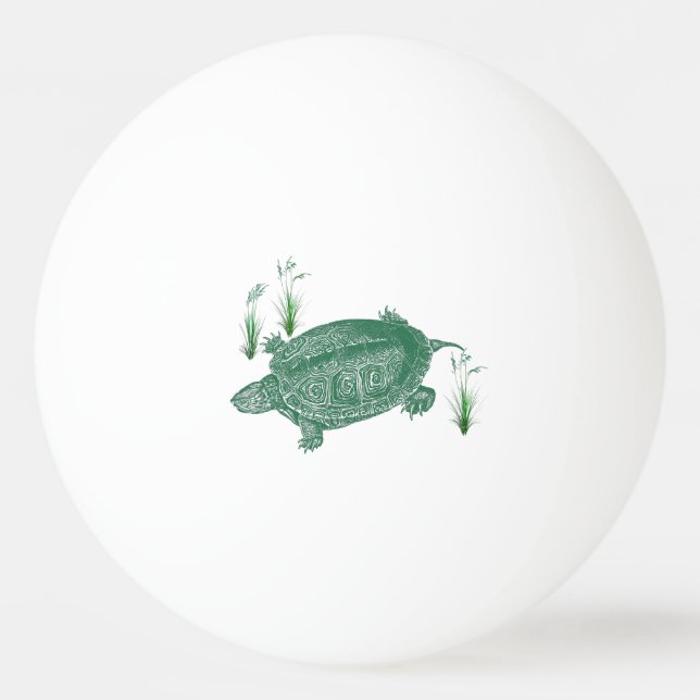 Green Sea Turtle Ping Pong Ball (Front)