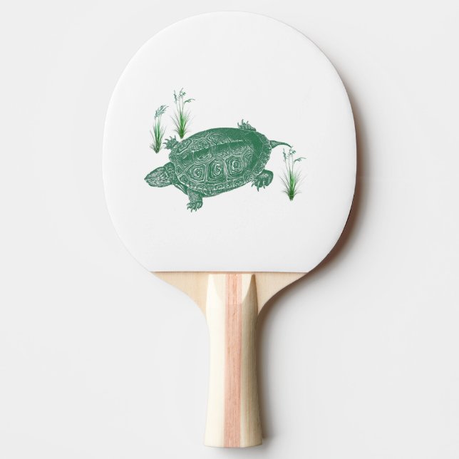 Green Sea Turtle Ping Pong Paddle (Front)