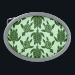 Green Sea Turtle Pretty Animal Pattern Belt Buckle<br><div class="desc">A pretty pattern made of green sea turtles. Great for anyone who loves wildlife / animals,  the ocean and reptiles. Background colour can be customised through "Customise It."</div>