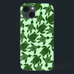 Green Sea Turtle Pretty Animal Pattern iPhone 13 Case<br><div class="desc">A pretty pattern made of green sea turtles fills this Samsung phone case. Great for anyone who loves wildlife / animals,  the ocean and reptiles. Light green background colour can be changed through "Customise It."</div>