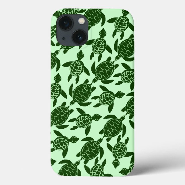 Green Sea Turtle Pretty Animal Pattern Case-Mate iPhone Case (Back)