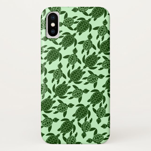 Green Sea Turtle Pretty Animal Pattern Case-Mate iPhone Case (Back)