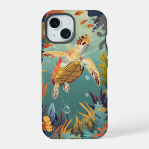 Green Sea Turtle Swims The Pacific Ocean iPhone 15 Case
