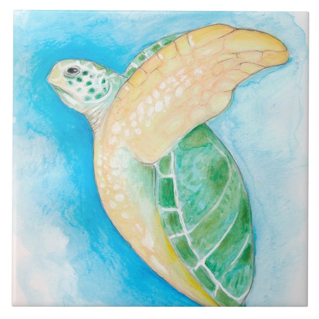 Green Sea Turtle Tile (Front)