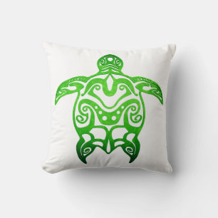 Green Sea Turtle Tribal Cushion
