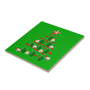 Green Sea Turtles Christmas Tree Tile