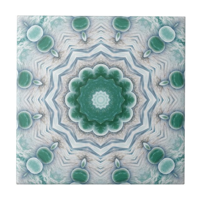 Green Seafoam Geometric Fantasy Bathroom Tile (Front)