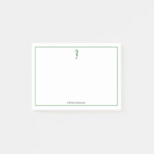 Green seahorse animal illustration sealife minimal post-it notes