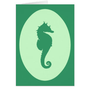 Green Seahorse Silhouette