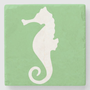 Green Seahorse Stone Coaster