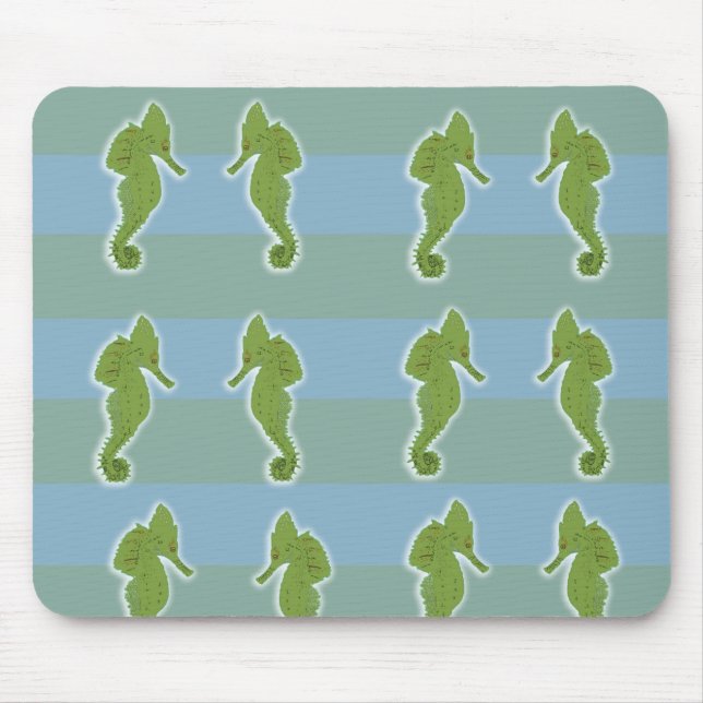Green Seahorses  Mousepad (Front)