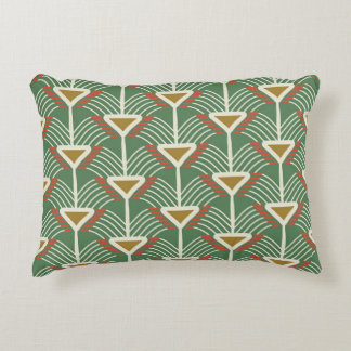 green seamless pattern with lines and geometry sha decorative cushion
