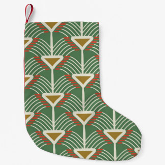 green seamless pattern with lines and geometry sha small christmas stocking