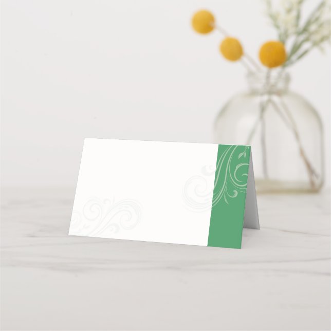 Green Seating Card, Caroline Wedding Collection Place Card (Front)