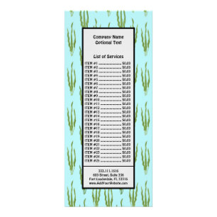 Green Seaweed Ocean Plants Nature Lover Blue Water Rack Card