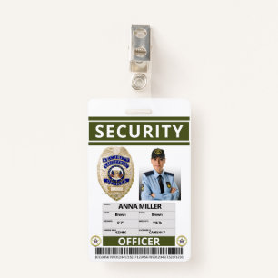 Green Security Guard Create Your Own Employee ID Badge