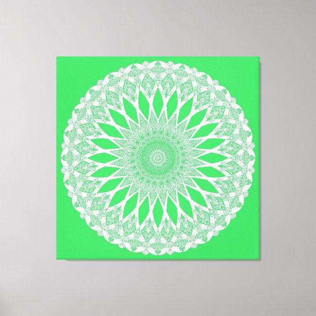 Green Seedling Tristyns Mandala Canvas Print (Front)