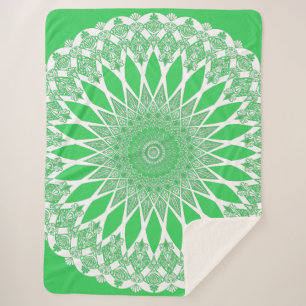 Green Seedling Tristyns Mandala Sherpa Blanket
