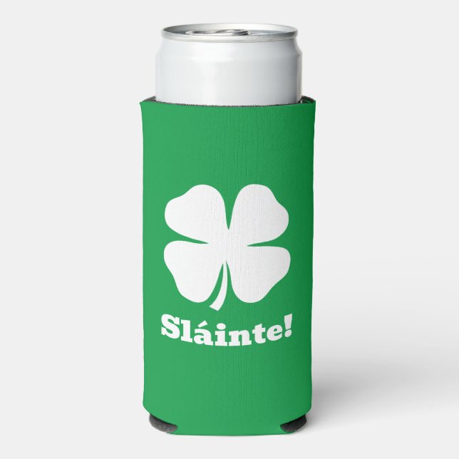 Green seltzer can cooler for St Patrick's Day (Seltzer Back)