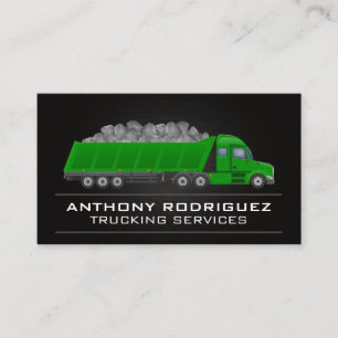 Green Semi Driver Logistics Transport Business Card