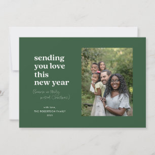 Green Sending You Love This New Year  Holiday Card