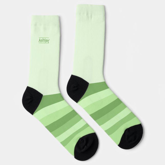 Green Serenity Secretly Wild Stripes Socks (Right)